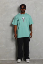 Men's Printed Short Sleeve Crew Neck Regular Fit Relaxed Fit Casual T-Shirt - Mint Green