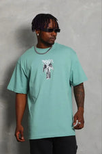 Men's Printed Short Sleeve Crew Neck Regular Fit Relaxed Fit Casual T-Shirt - Mint Green