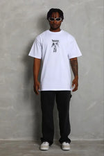 Men's Printed T-Shirt Short Sleeve Crew Neck Regular Fit Relaxed Fit Casual T-Shirt - White