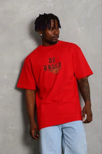 Men's Printed Short Sleeve Crew Neck Regular Fit Relaxed Fit Casual T-Shirt - Red