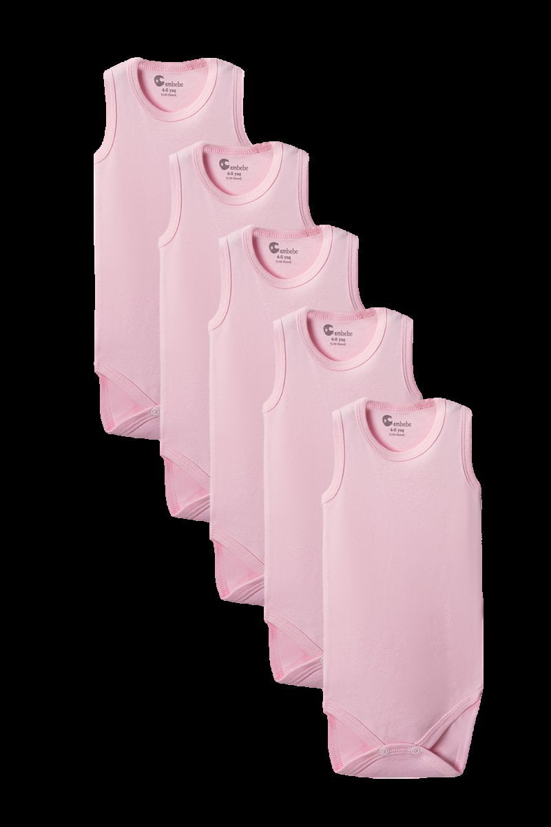 Pembe Askılı Body Zıbın 7-12 YAŞ Çocuklar İçin (3 ADET) Alttan Çıtçıtlı Özel Gereksinimli