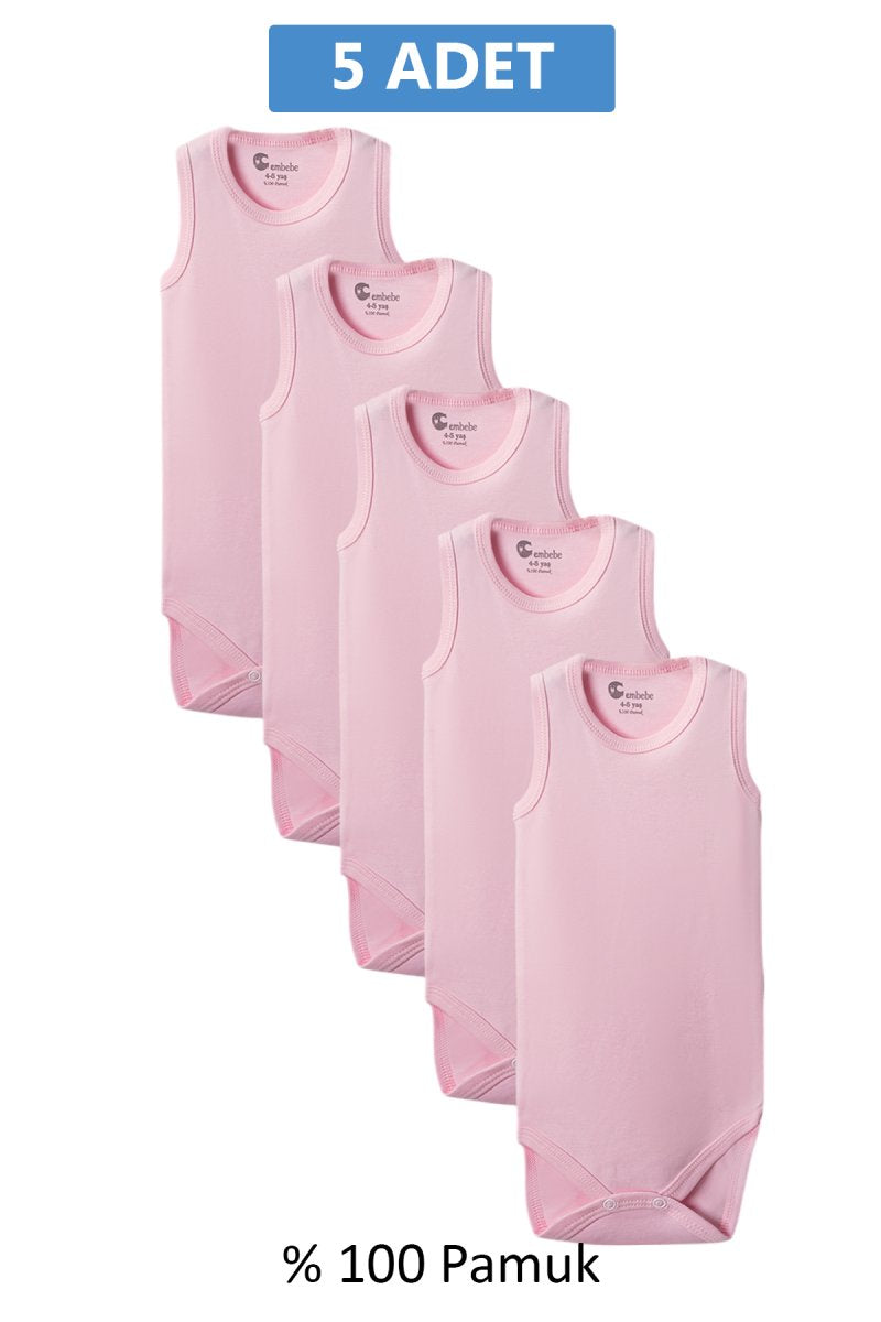 Pembe Askılı Body Zıbın 7-12 YAŞ Çocuklar İçin (3 ADET) Alttan Çıtçıtlı Özel Gereksinimli