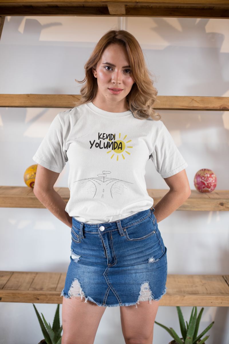 Unisex Erkek/Kadın Özel Baskılı Modern Fit %100 Pamuk Bisiklet Yaka T-Shirt