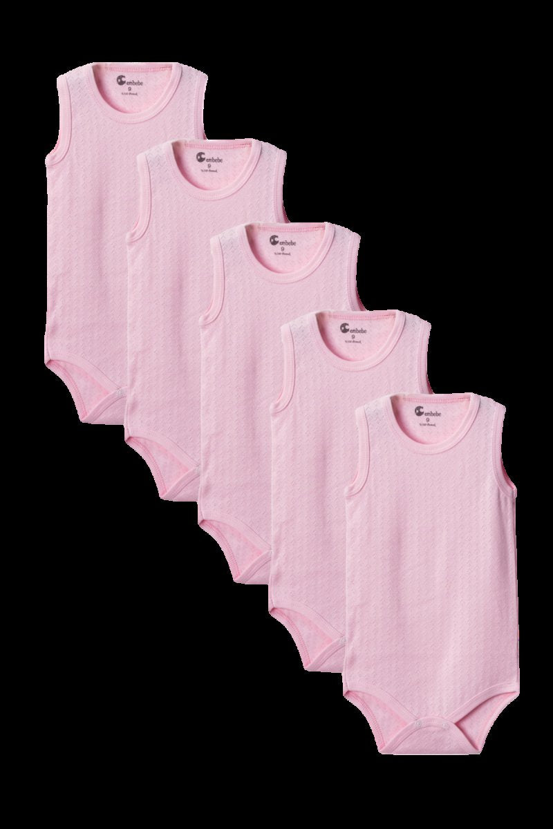 Pembe Askılı Body Zıbın 7-12 YAŞ Çocuklar İçin (5 ADET) Alttan Çıtçıtlı Özel Gereksinimli-D