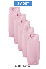 Pembe Askılı Body Zıbın 2-7 YAŞ Çocuklar İçin (5 ADET) Alttan Çıtçıtlı Özel Gereksinimli