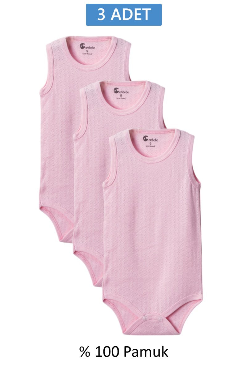 Pembe Askılı Body Zıbın 2-7 YAŞ Çocuklar İçin (3 ADET) Alttan Çıtçıtlı Özel Gereksinimli-D