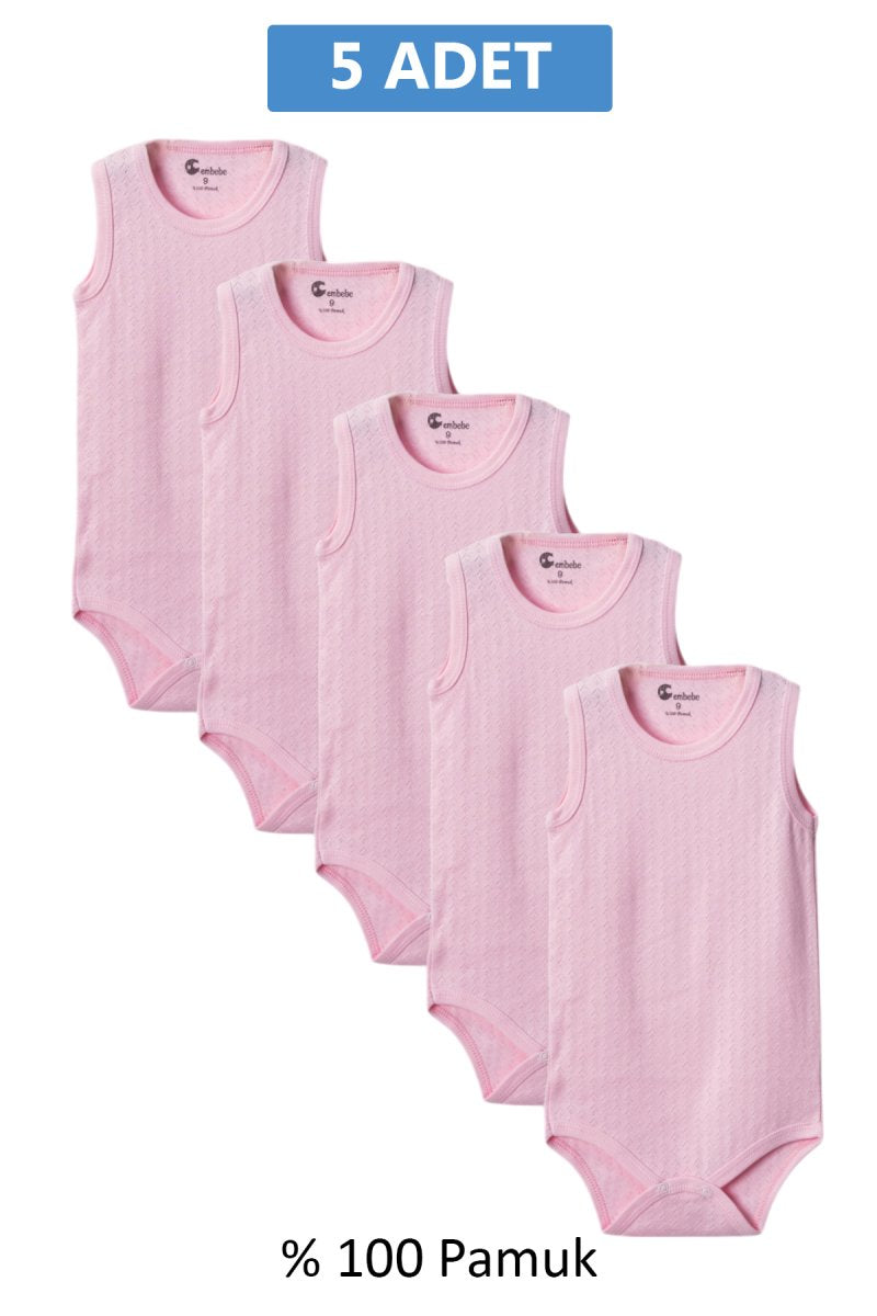 Pembe Askılı Body Zıbın 7-12 YAŞ Çocuklar İçin (5 ADET) Alttan Çıtçıtlı Özel Gereksinimli-D