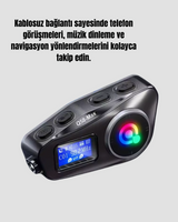 IP65 Suya Dayanıklı Kask Bluetooth Kulaklık LCD Ekranlı
