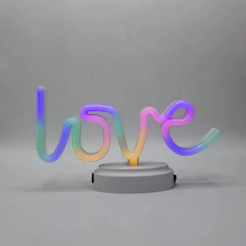 Neon Işıklı Love Yazılı Masa Gece Lambası