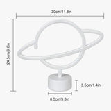 Neon Işıklı Satürn Lamba (Pil + USB)