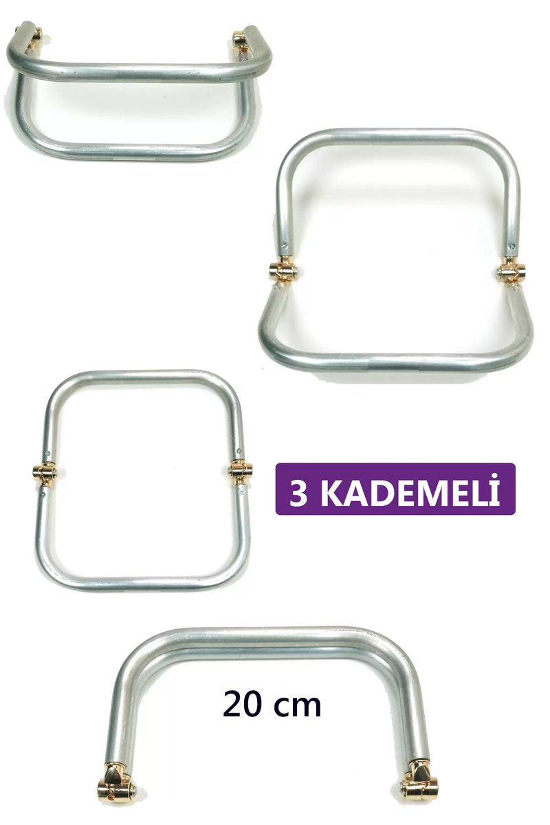 3 Kademeli Gizli Metal Mango Çanta Bursu – 20 cm - Metal Çanta Aparatı