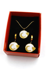 Hilal Kalp Set Kolye - Altın