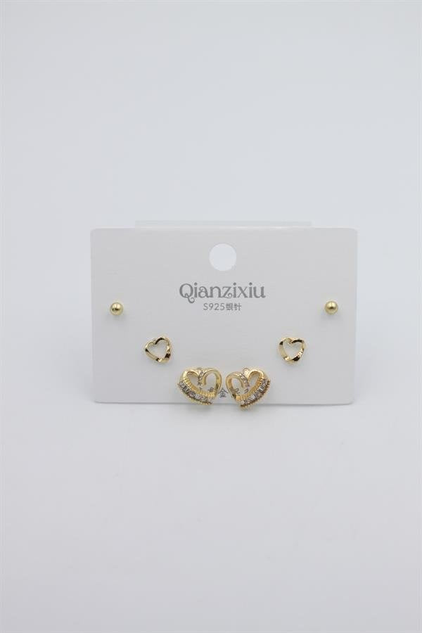 Çoklu Set Küpe - Altın
