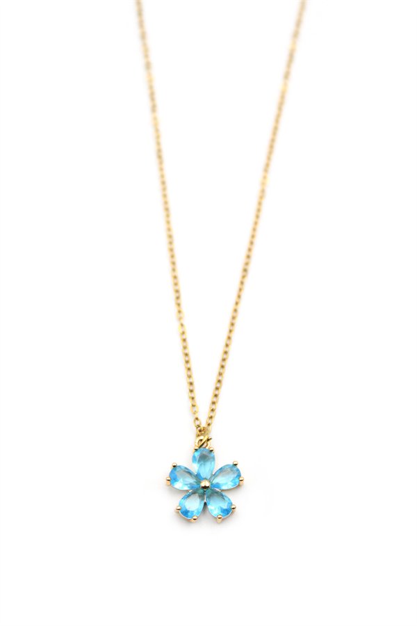 Çiçek Kolye - Turkuaz