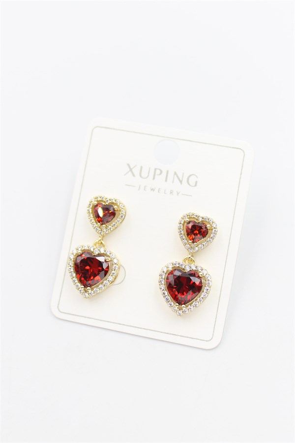 Kalp Küpe - Kırmızı