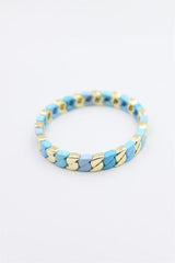 Lastikli Porselen Bilezik - Mavi