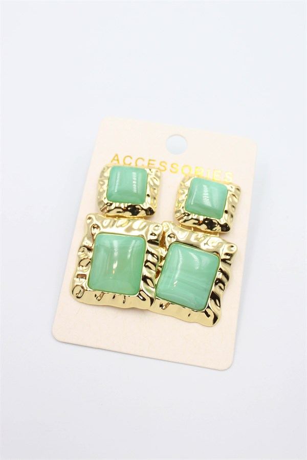 Kare Küpe - Turkuaz