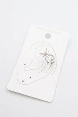 Taşlı Kıkırdak Küpe - Gümüş
