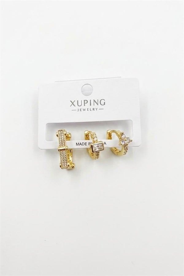 3'lü Xuping Küpe - Altın