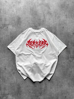 Erkek Kısa Kol Yazlık Tişört Bisiklet Yaka Baskılı Oversize T-Shirt - Beyaz