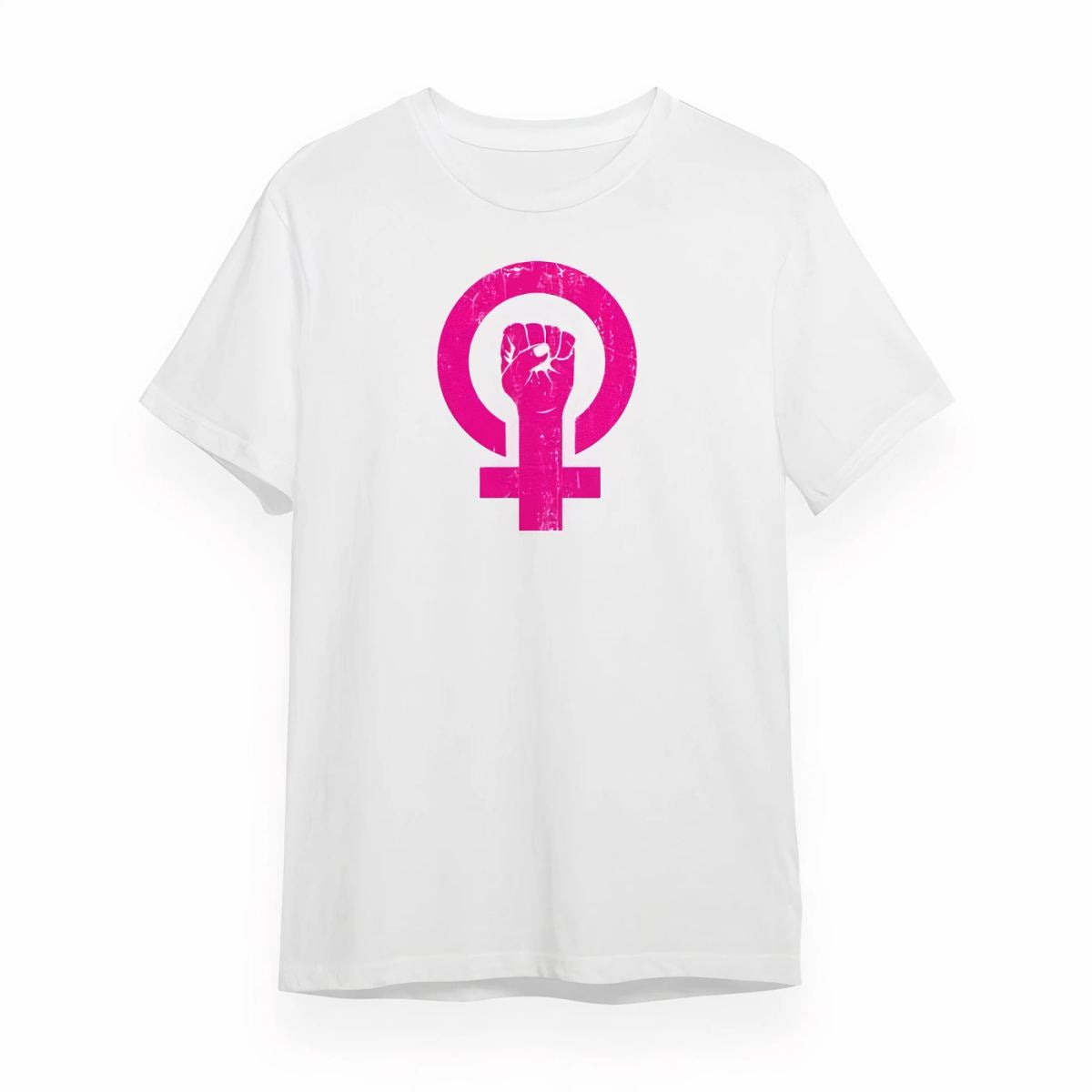8 Mart Dünya Kadınlar Günü Baskılı Oversize Bisiklet Yaka T-shirt - Beyaz