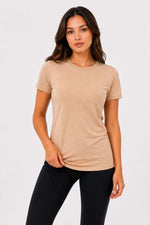 Kadın 3’lü Kısa Kollu Bisiklet Yaka Basic Slim Fit T-Shirt -Petrol Mavisi  - Bej - Mavi