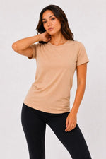 Kadın 3’lü Kısa Kollu Bisiklet Yaka Basic Slim Fit T-Shirt -Petrol Mavisi  - Bej - Mavi