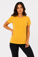 Kadın 3’lü Kısa Kollu Bisiklet Yaka Basic Slim Fit T-Shirt - Turuncu - Bej - Hardal