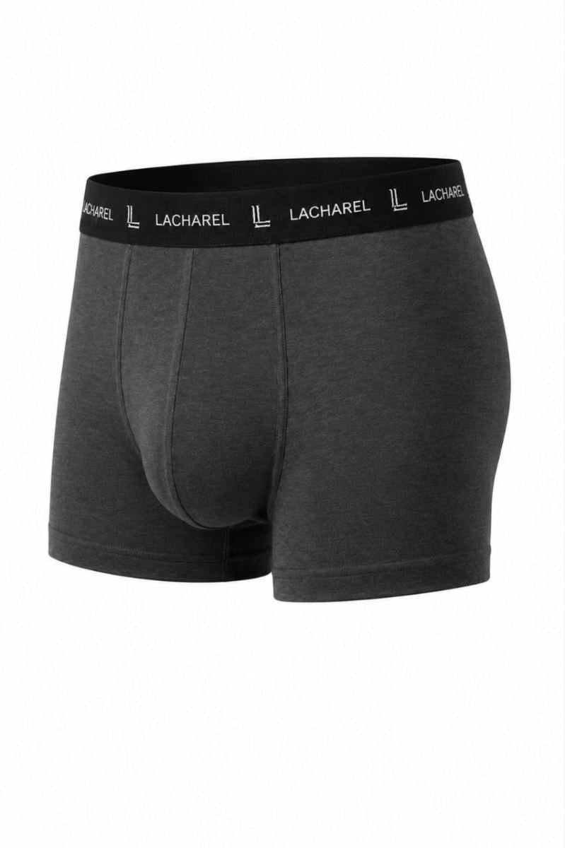 Erkek Likralı Pamuklu Nefes Alan Penye Boxer 3'lü Paket - Füme