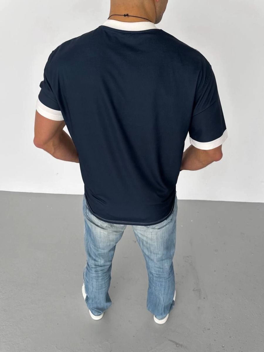 ERKEK Bisiklet Yaka Baskılı Kısa kol Oversize T-Shirt - Siyah
