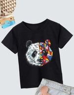 Unisex Çocuk Baskılı T-Shirt - Siyah