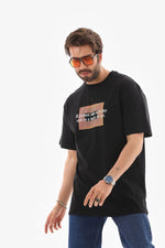Erkek Baskılı T-Shirt Kısa Kol Bisiklet Yaka Regular Fit Rahat Kalıp Tişört -  Siyah