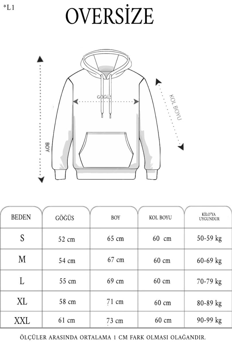 Kadın Kapüşonlu Kanguru Cepli 3 İplik Pamuklu Oversize Hoodie Sweatshirt -  Gri
