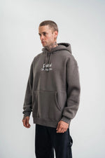 Erkek 3 İplik Kapüşonlu Hoodie Dijital Patchli SweatShirt - Füme