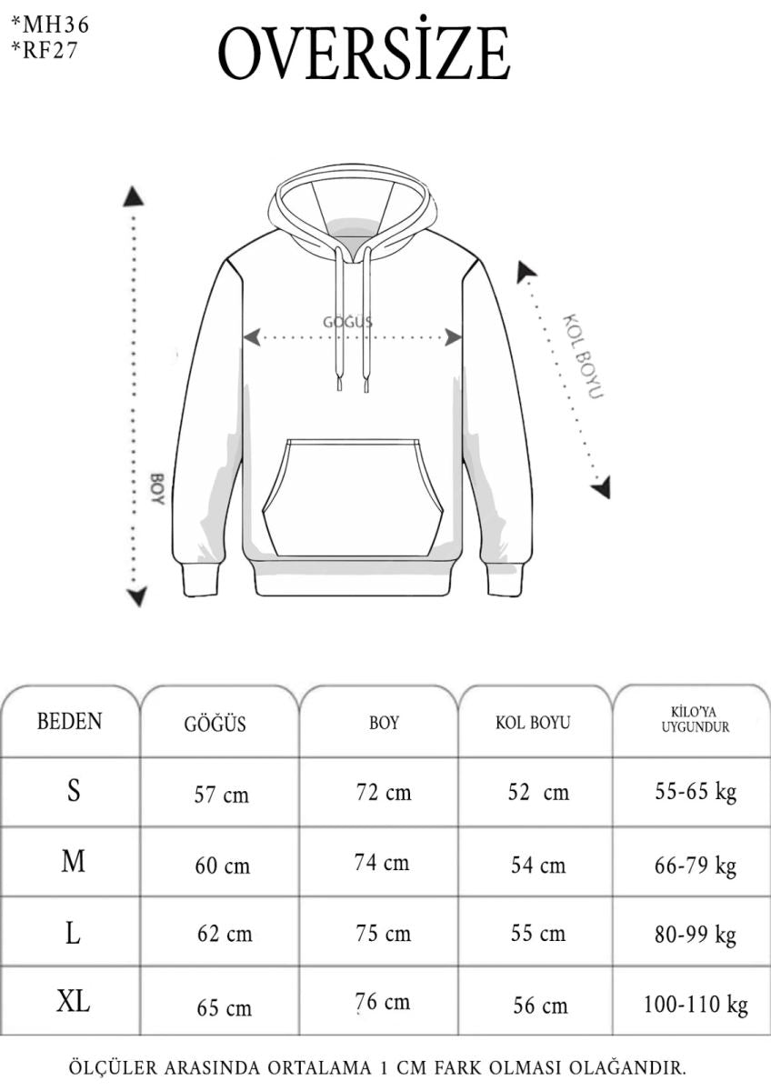 ERKEK 3 İplik Pamuklu Oversize Kapşonlu SweatShirt Hoodie - Sarı