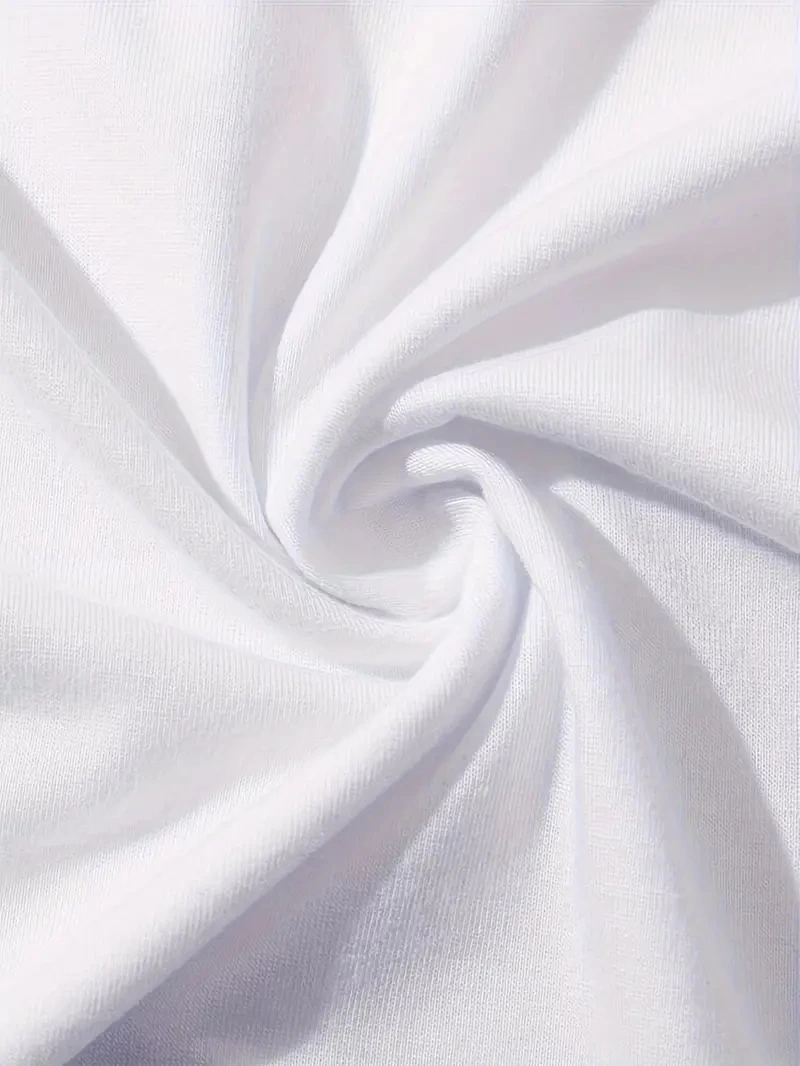 Kadın Kahve Desen Baskılı Tişört Kısa Kol Bisiklet Yaka Oversize T-Shirt - Beyaz