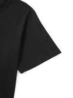 Erkek Kısa Kol Yazlık Tişört Bisiklet Yaka Baskılı Oversize T-Shirt - Siyah