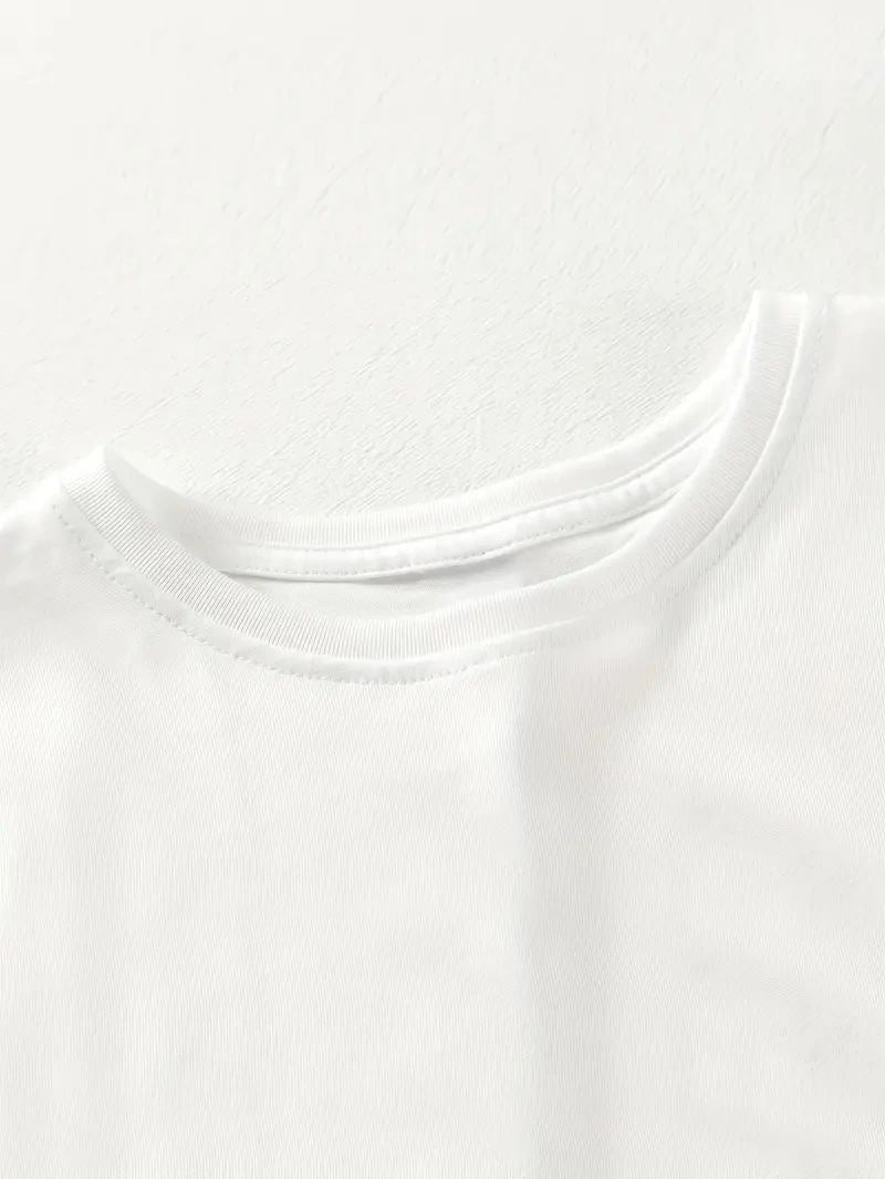 Kadın T-Shirt Kısa Kollu, "Umrumda Değil" Baskılı tişört - Beyaz