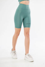 Yüksek Bel Biker Sporcu Şort - Mint Yeşili