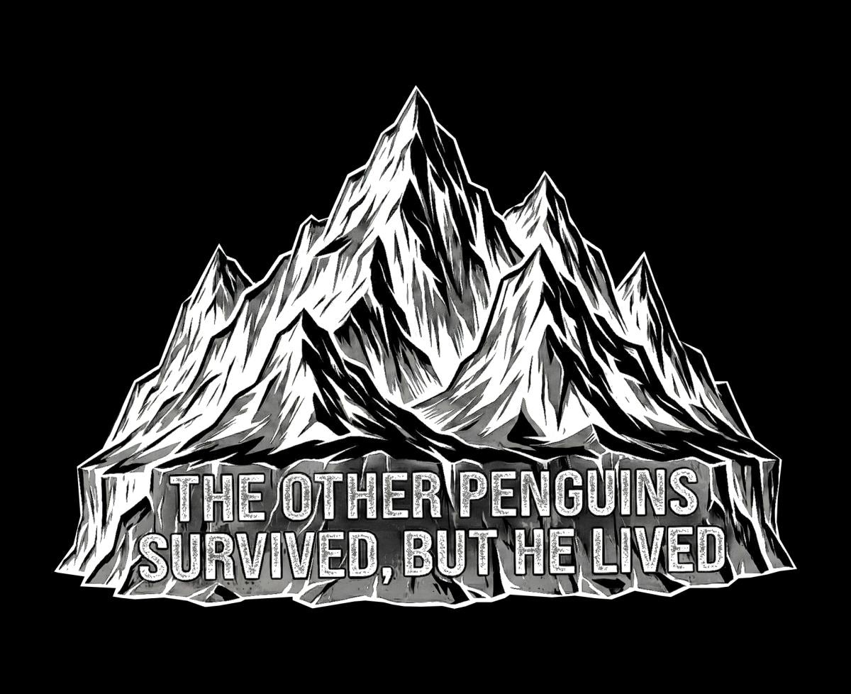 Erkek Nihilist Penguen Baskılı 3 İplik Pamuklu Kapüşonlu Sweatshirt Hoodie Siyah