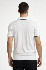 Erkek Triko Tişört Fermuarlı Polo Yaka Kısa Kol T-Shirt 3’lü Set Kahve-Siyah-Beyaz