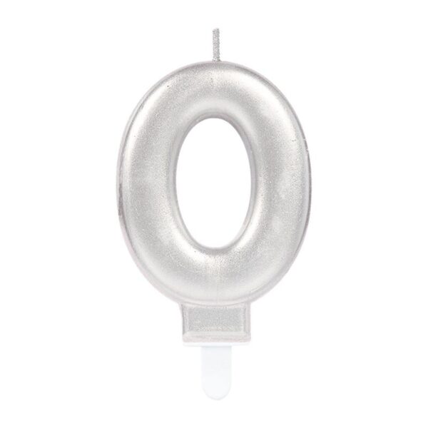 0 Rakamı Mum Gümüş Renk