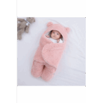 0-12 Ay Bebek Dış Kundak Welsoft Battaniye Ayaklı Model Pembe kundak - Görsel 3