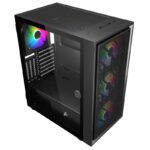 1ST PLAYER AR7 SİYAH 650W 80+ ARGB 4X12CM FAN TEMPERLİ CAM MESH USB 3.0 ATX KASA - Görsel 2