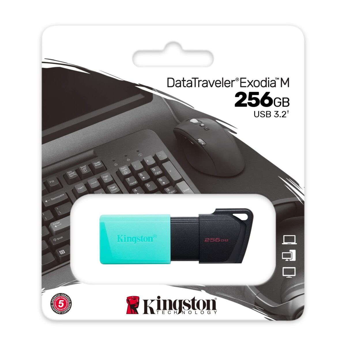 256 GB KINGSTON EXODIA M USB BELLEK 3.2 DT DTXM/256GB - Görsel 2