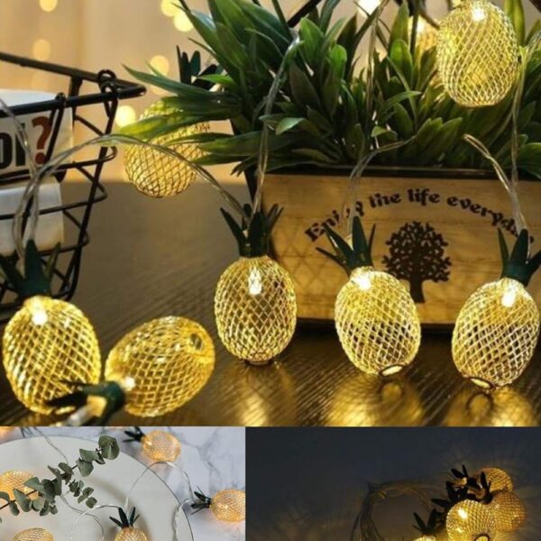 2m 10 Led 2 Kademeli Ananas Led Işık Pilli