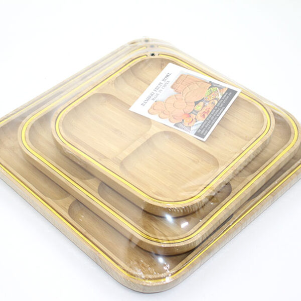 3&apos;lü Ahşap Kahvaltı Çerez Ve Meyve Sunum Tabağı