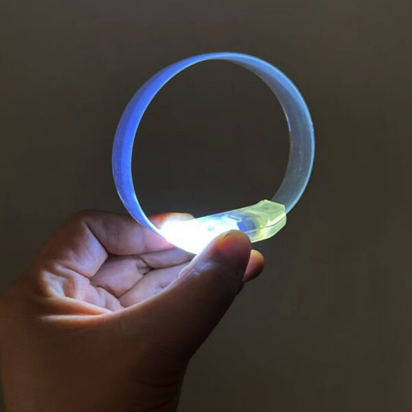 3 Modlu Pilli LED Işıklı Esnek Parti Bilekliği Beyaz