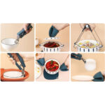 4 Parça Yanma Önleyici Mutfak Seti - Tencere Tabak Tutucu Ve Fırın Eldiveni - Görsel 2