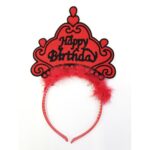 Happy Birthday Yazılı Neon Renk Taç 12 Adet - Görsel 2